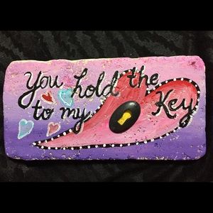 Hand painted paper weight marble tile